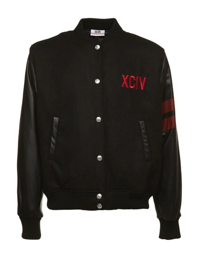 Shop Gcds Logo Bomber In Nero Rosso