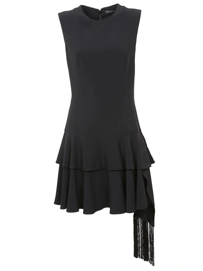 Shop Alexander Mcqueen Frilled Dress In Black