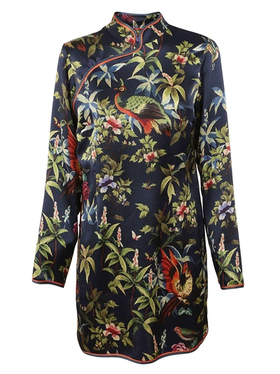 Shop F.r.s For Restless Sleepers Printed Dress In Jungle Blu