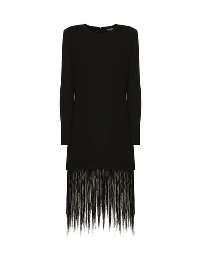 Shop Givenchy Fringed Dress In Black