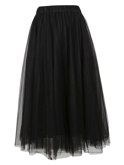 Shop P.a.r.o.s.h Tulle Full Skirt In Nero