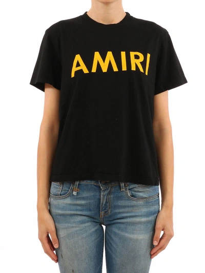 Shop Amiri Black  T-shirt In Black/yellow