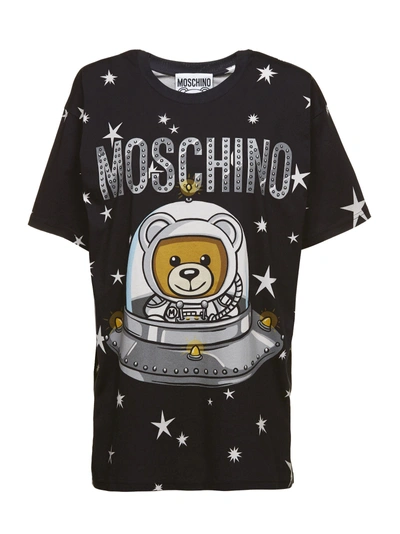 Shop Moschino Toy Bear Logo T-shirt In Blu Multicolor
