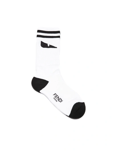 Shop Fendi Socks In Bianco Nero