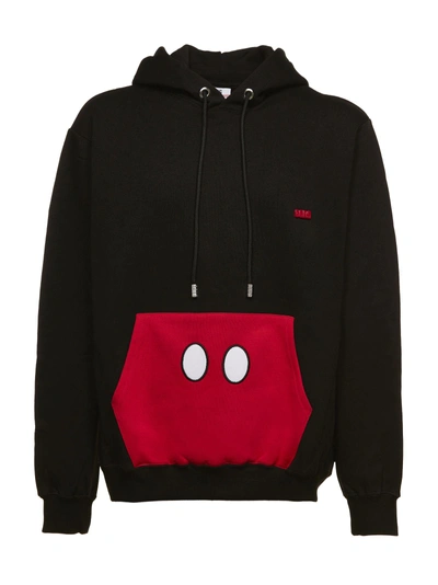 Shop Gcds Mickey Mouse Hoodie In Nero Rosso