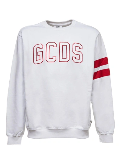 Shop Gcds Fleece In Bianco Rosso