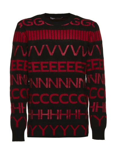 Shop Givenchy Logo Print Sweatshirt In Black Red