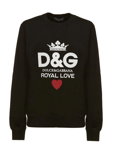 Shop Dolce & Gabbana Royal Love Sweatshirt In Nero