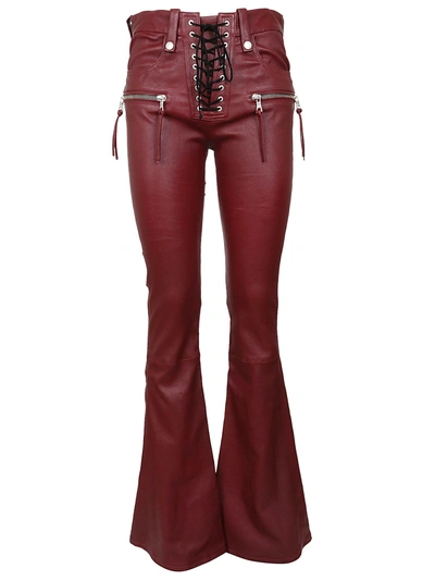 Shop Ben Taverniti Unravel Project Lace-up Trousers In Burgundy No Color