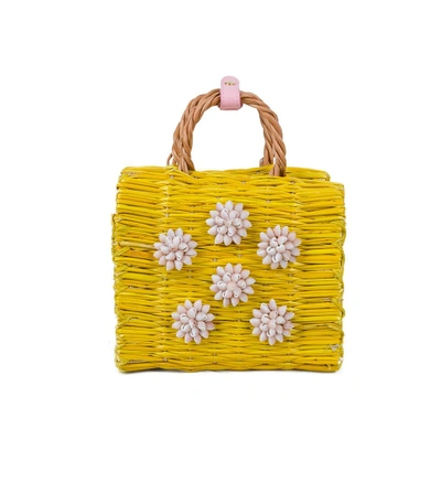 Shop Heimat Atlantica Yellow Celeste Mini Pink Basket Bag