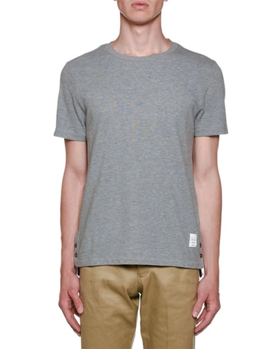 Shop Thom Browne Short-sleeve Pique T-shirt In Navy