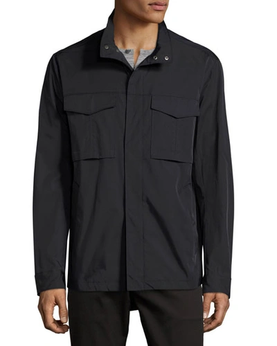 Shop Theory Yost Stand Collar Jacket In Ink