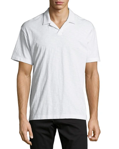 Shop Theory Willem Cosmos Open-collar Jersey Polo Shirt In White