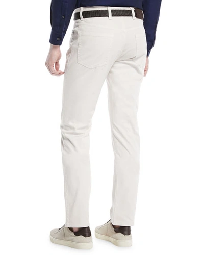 Shop Ermenegildo Zegna Men's Cotton Canvas Regular-fit Chino Pants In White