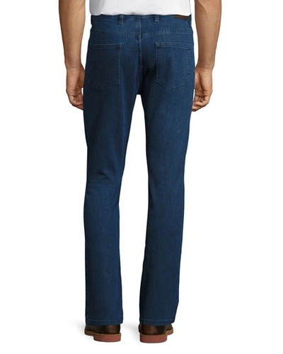 Shop Ermenegildo Zegna Men's Stretch-denim Straight Regular-fit Jeans In Blue