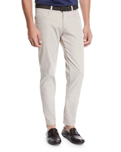 Peter Millar Eb66 Performance Five-pocket Trousers In Khaki