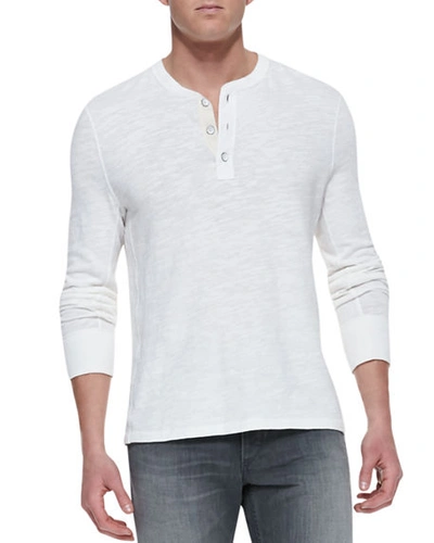 Shop Rag & Bone Men's Standard Issue Slub-knit Basic Henley In White