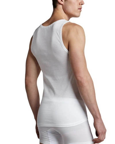 Hanro Men's Cotton Pure Pure Tank Top In White
