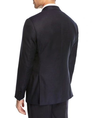 Shop Emporio Armani Two-button Wool Blazer, Navy