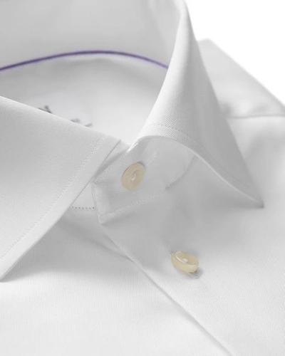Shop Eton Slim-fit Twill Dress Shirt In White