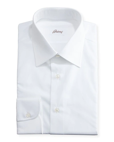 Shop Brioni Wardrobe Essential Solid Dress Shirt, White