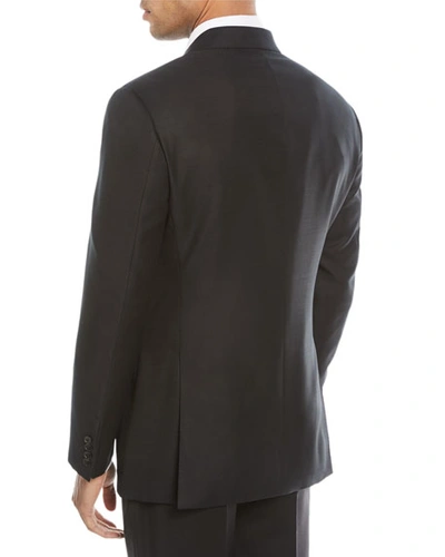 Shop Emporio Armani G-line Textured Two-button Sport Jacket, Black