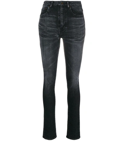 Shop Saint Laurent Black High Rise Skinny Jeans