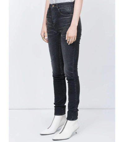Shop Saint Laurent Black High Rise Skinny Jeans