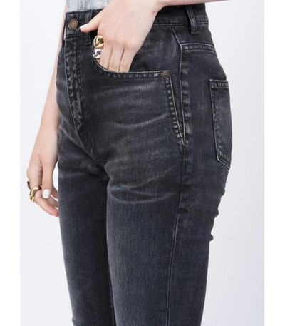 Shop Saint Laurent Black High Rise Skinny Jeans