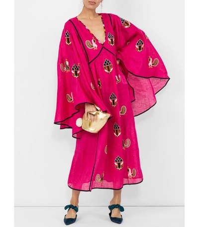 Shop Vita Kin Pink Pineapple Midi Dress