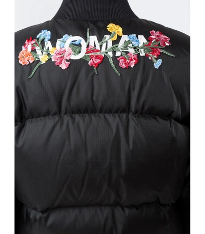 Shop Off-white Black Embroidered Bomber Jacket