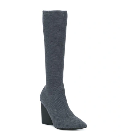 Shop Yeezy Grey Knit Stretch Boot