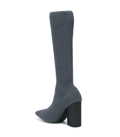 Shop Yeezy Grey Knit Stretch Boot