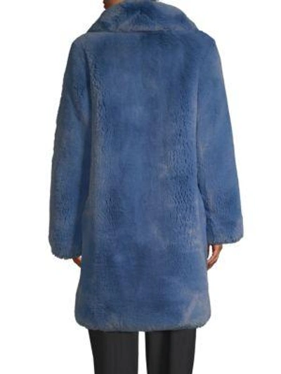 Shop Marc Jacobs Plush Faux Fur Teddy Coat In Dusty Blue