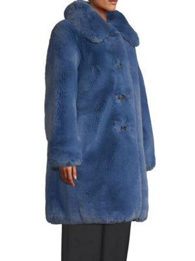 Shop Marc Jacobs Plush Faux Fur Teddy Coat In Dusty Blue