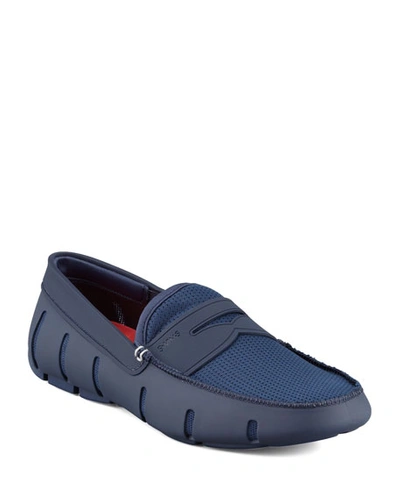 Swims Mesh And Rubber Penny Loafer, Navy In Navy
