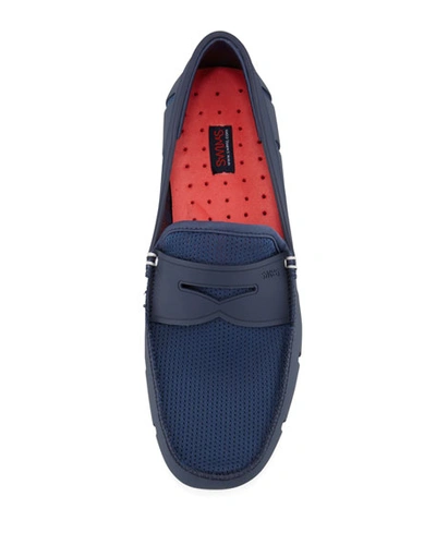 Swims Mesh And Rubber Penny Loafer, Navy In Navy