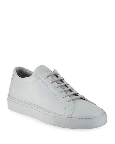 Common Projects Leather Sneakers With Contrast Heel Tab In Gray
