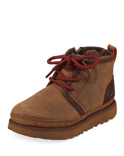 Shop Ugg Neumel Ii Waterproof Lace-up Boots, Toddler In Brown