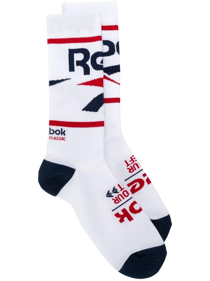 Reebok Logo Socks White Modesens