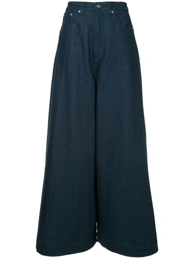 Shop Solace London High-waist Palazzo Pants - Blue