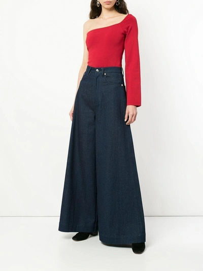 Shop Solace London High-waist Palazzo Pants - Blue