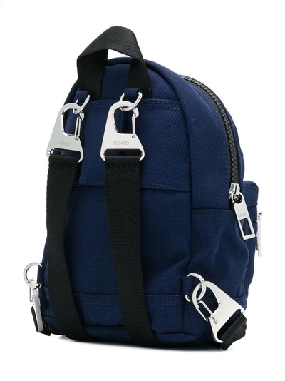 Shop Kenzo Small Tiger Canvas Backpack In Blue