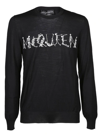 Shop Alexander Mcqueen Skeleton Letter Sweater In Black