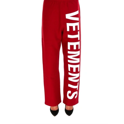 Shop Vetements Drawstring Track Pants In Red
