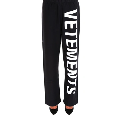 Shop Vetements Drawstring Track Pants In Black