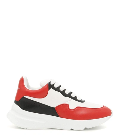 Shop Alexander Mcqueen Larry Sneakers In White Red Black