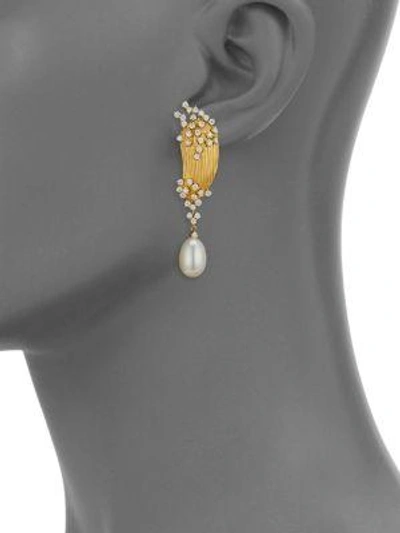Shop Hueb Bahia Diamond, Pearl & 18k Yellow Gold Drop Earrings