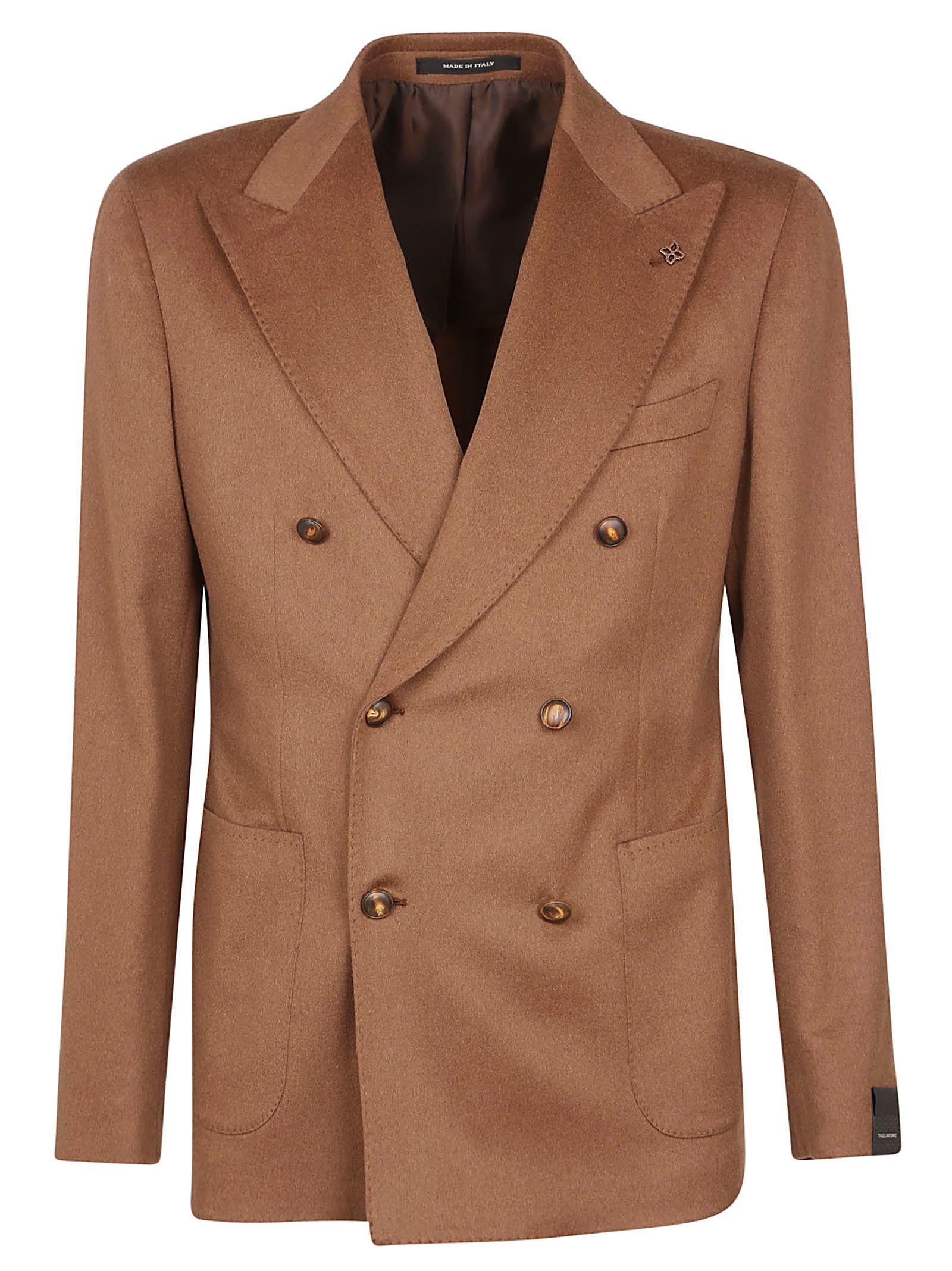 Tagliatore Double Breasted Blazer In Brown ModeSens