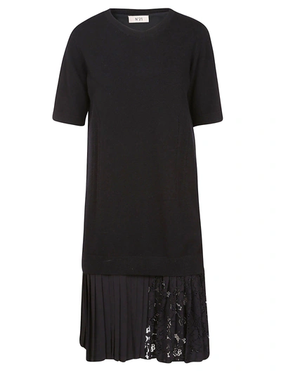 Shop N°21 Mesh Detail Dress In Black